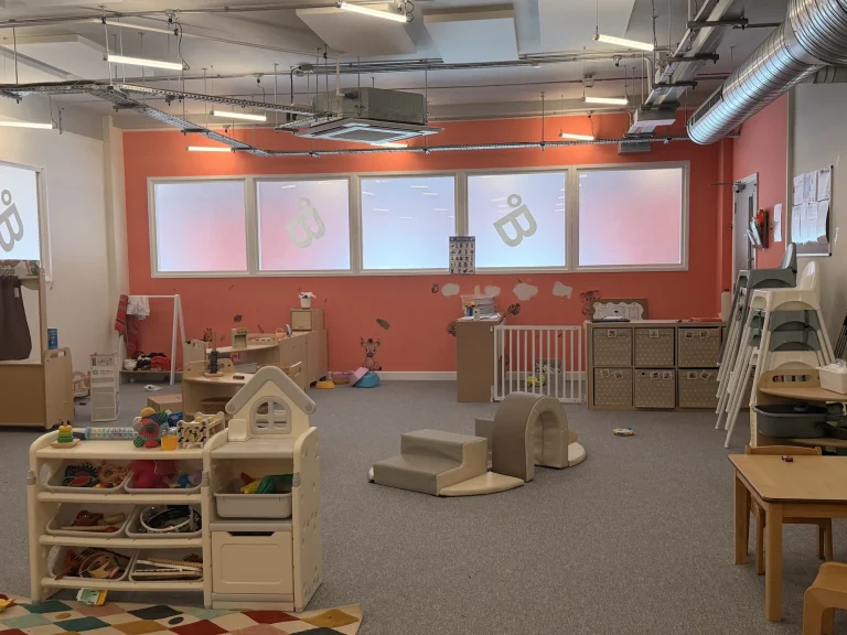 Soft play equipment in the centre of the nursery room
